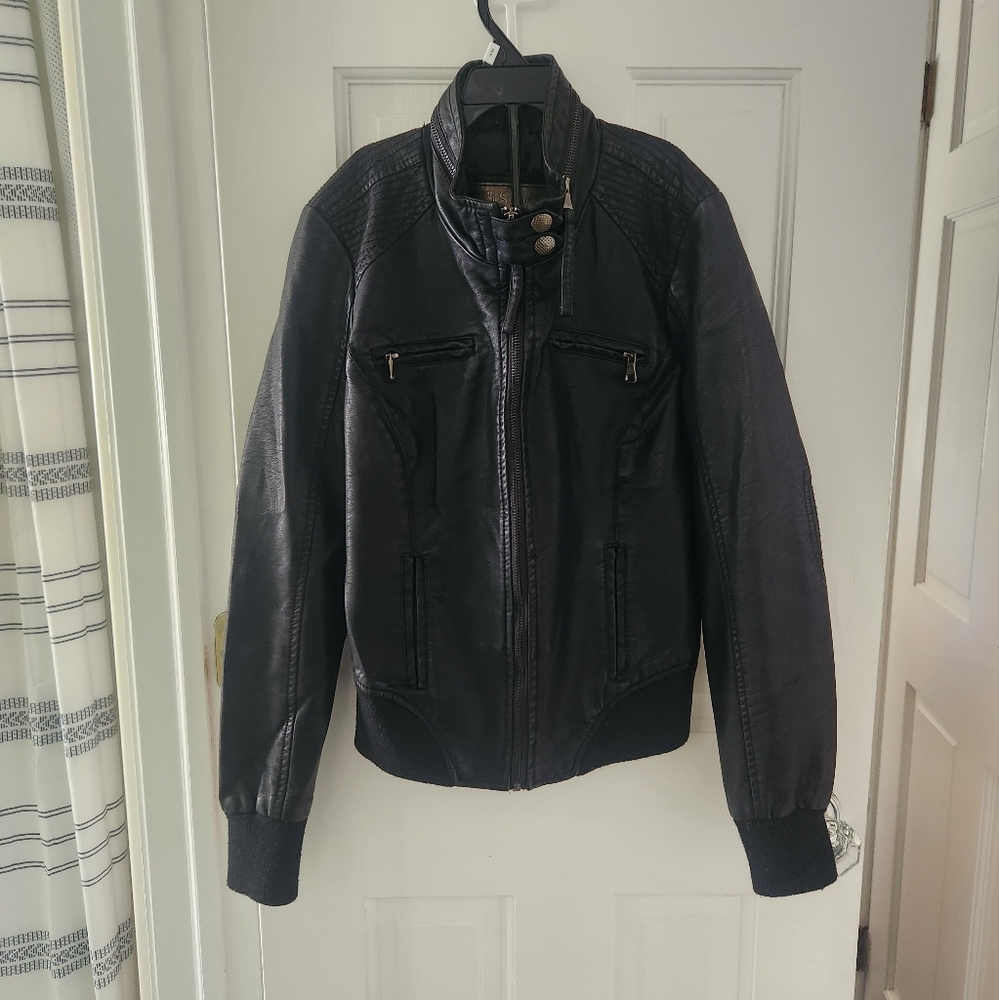 Ci Sono Faux Leather Jacket Small Womens